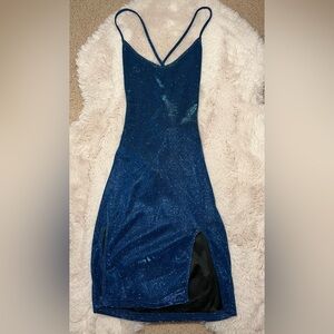 Elegant Blue Glitter Dress